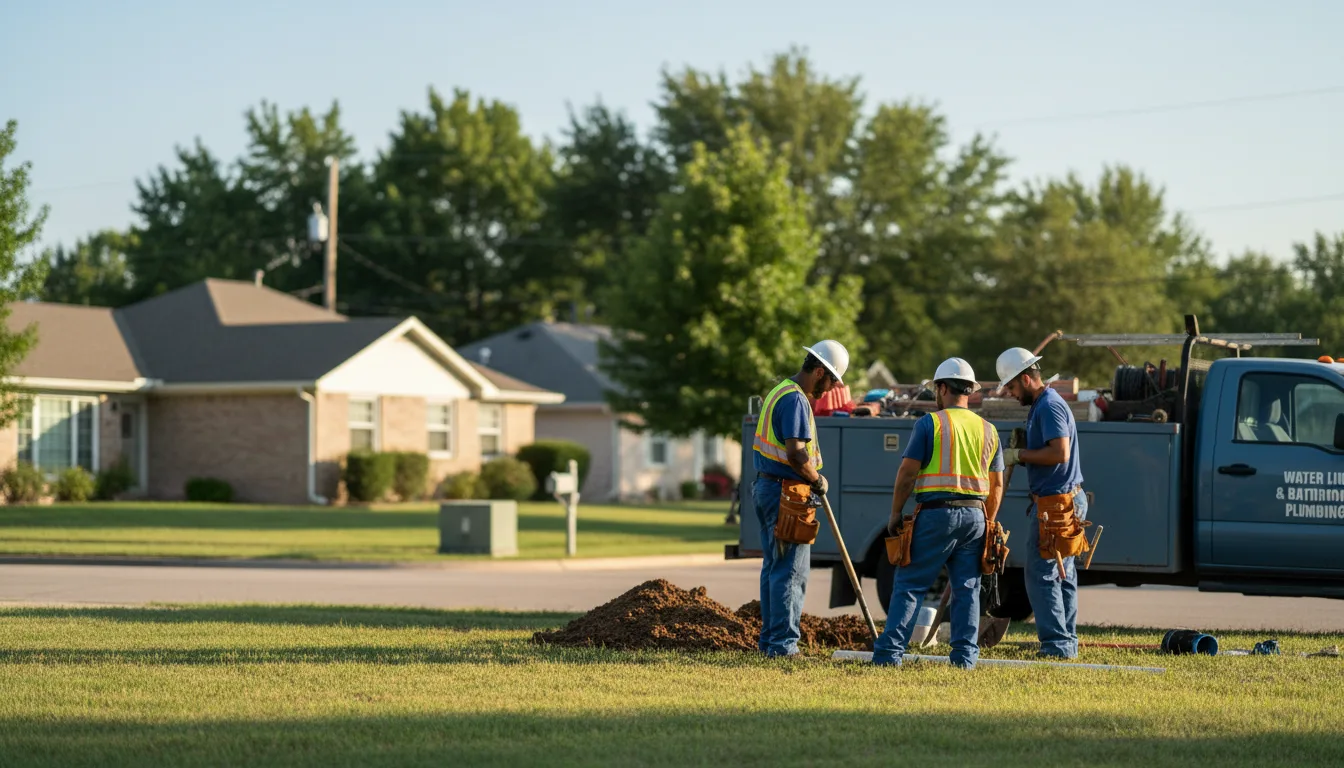 Residential water line and bathroom plumbing service in New Concord, KY
